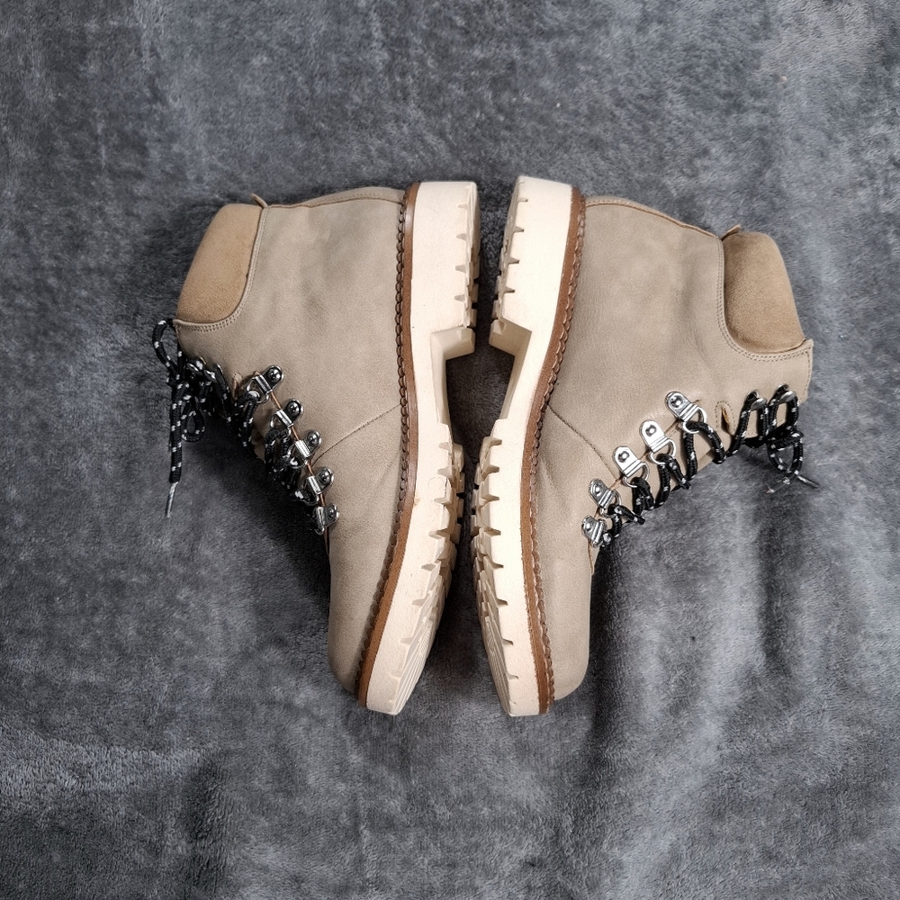 Steve Madden Leather Hiking Boots Women’s Size 7 Chunky Sole Lace-Up Ankle - Picture 4 of 7
